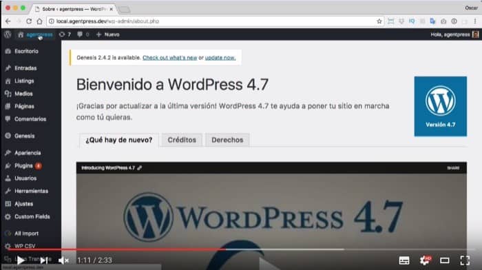 Cómo solucionar el error al actualizar WordPress 4.7 con plantillas Genesis 1