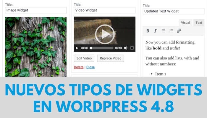 wordpress 4.8 yeni widget'lar