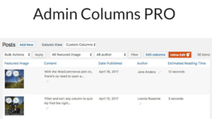 Tutorial Admin Columns Pro 2