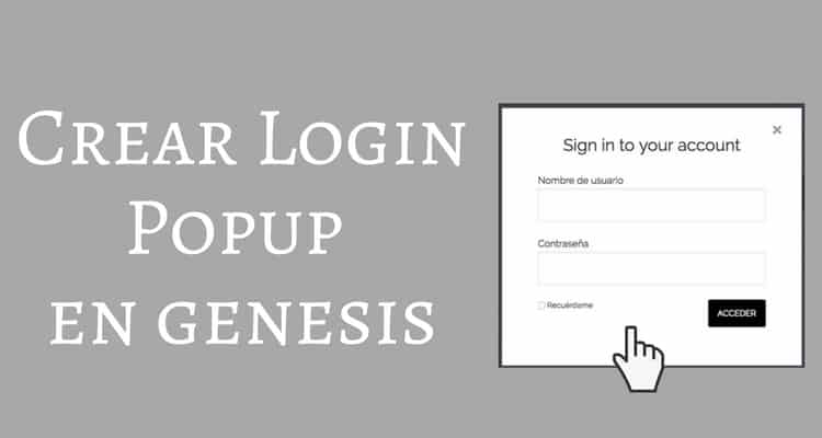 crear login popup genesis