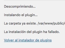 plugin instalacion fallado