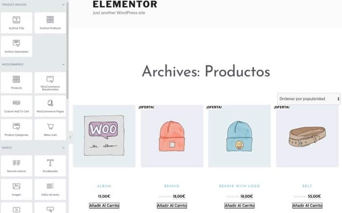 preview woocommerce elementr