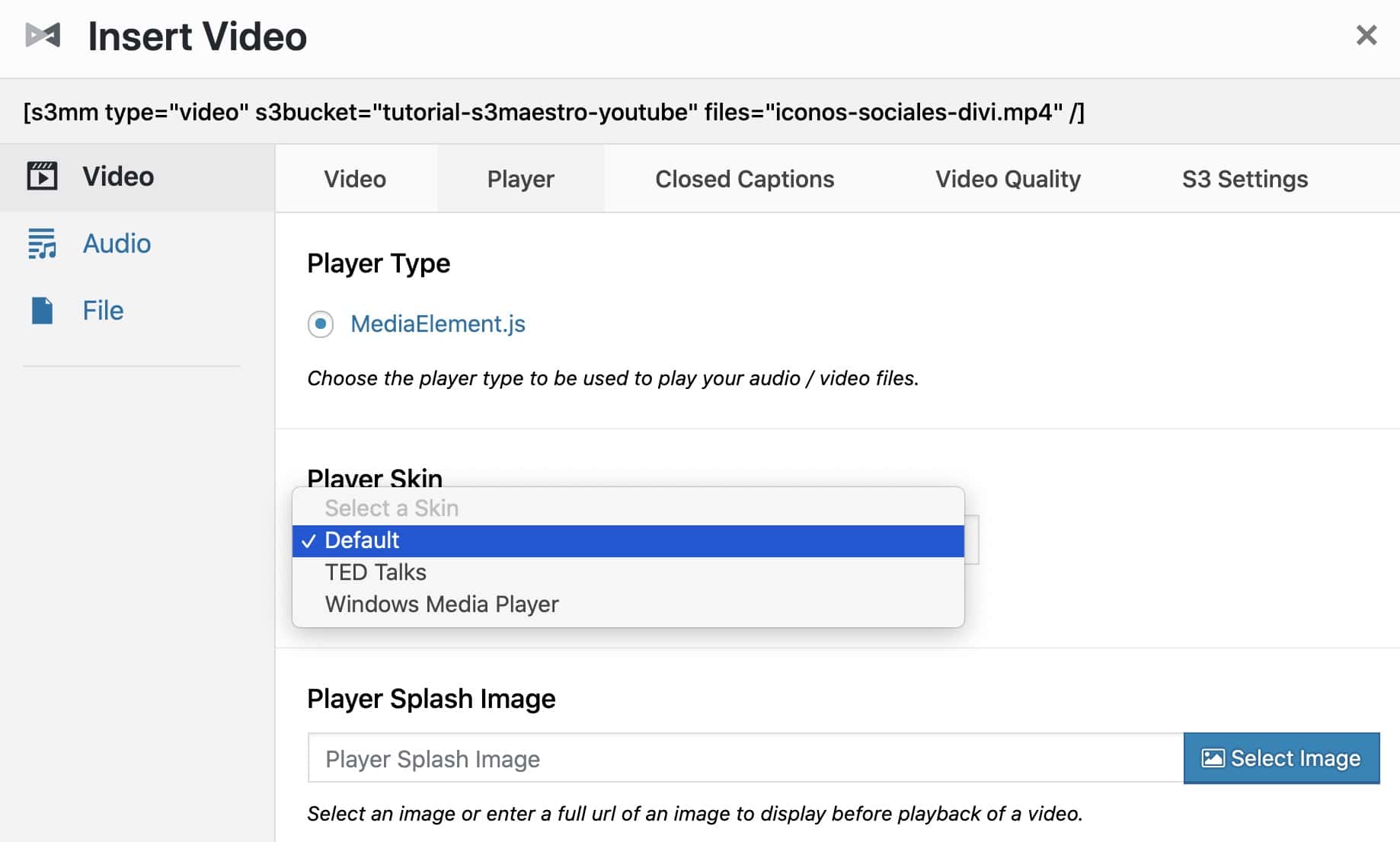 Como Añadir Vídeos alojados en Amazon S3 en WordPress con S3 Media Maestro 14
